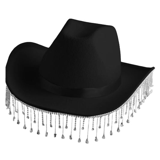 Diamond Cowgirl Hat - Star and Chain-